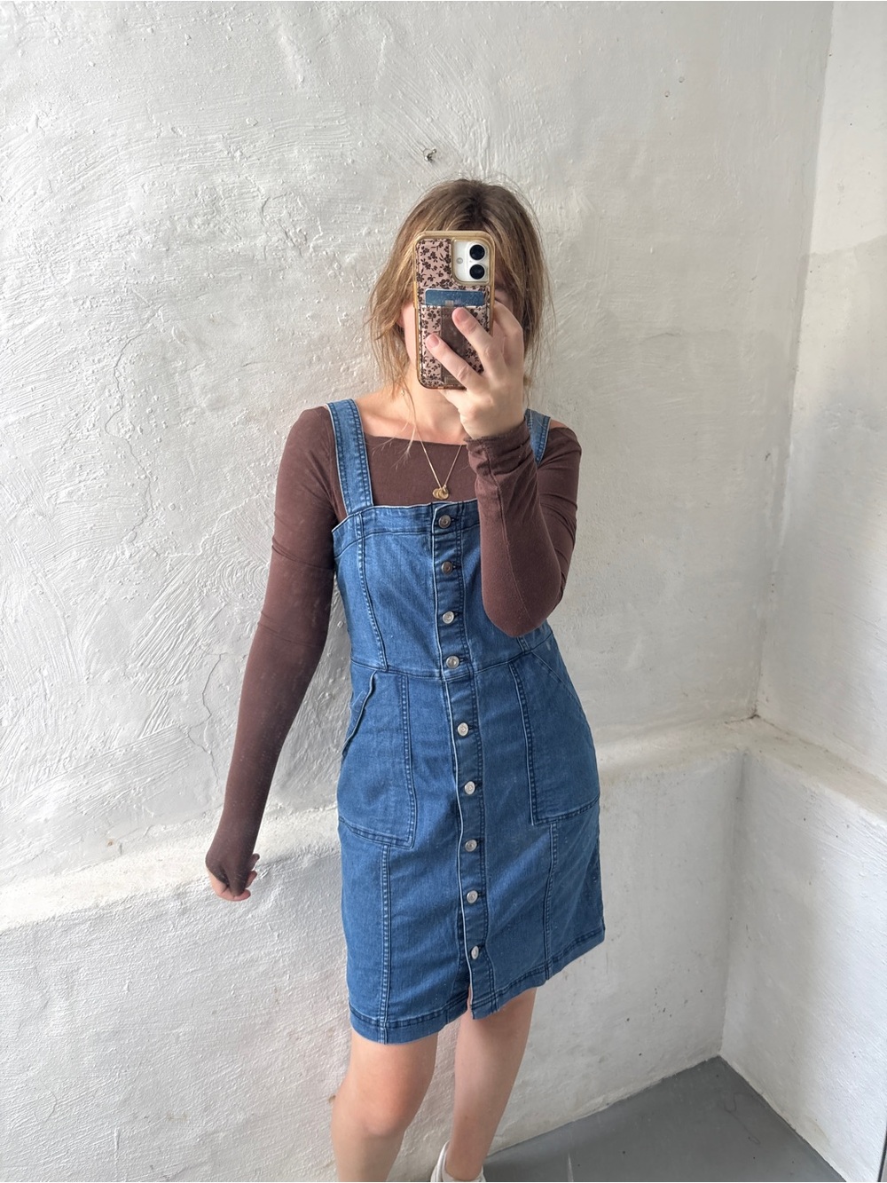 H&M cotton blend denim dress